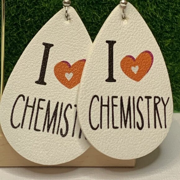 Chemistry Earring, Valentine Earring, Heart Earring, Teacher Earring, Science - Picture 2 of 5